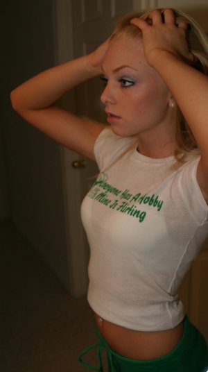 18 year old cutie Jessica Doltin strips naked atop a four wheeler on the patio